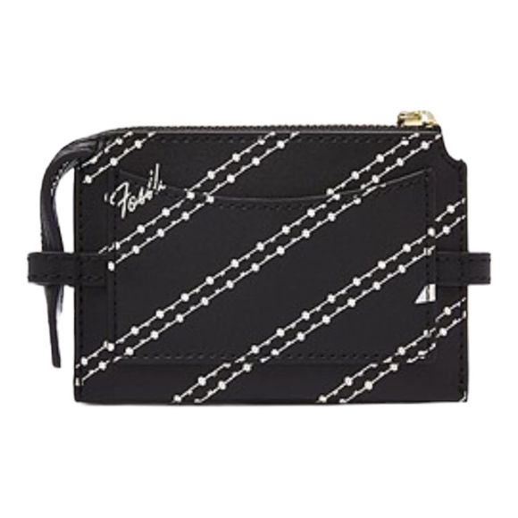 Fossil Kier Black Card Case Wallet Black - Picture 2 of 5